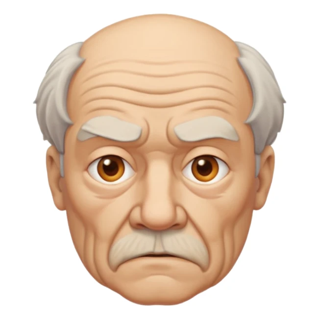 abuelo de pueblo serio y desconfiado con cuerpo busto sticker