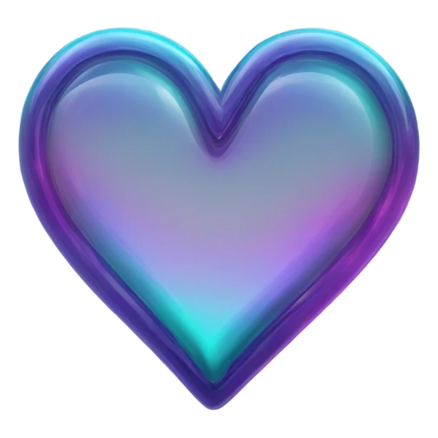 Neon glass teal mauve heart  sticker