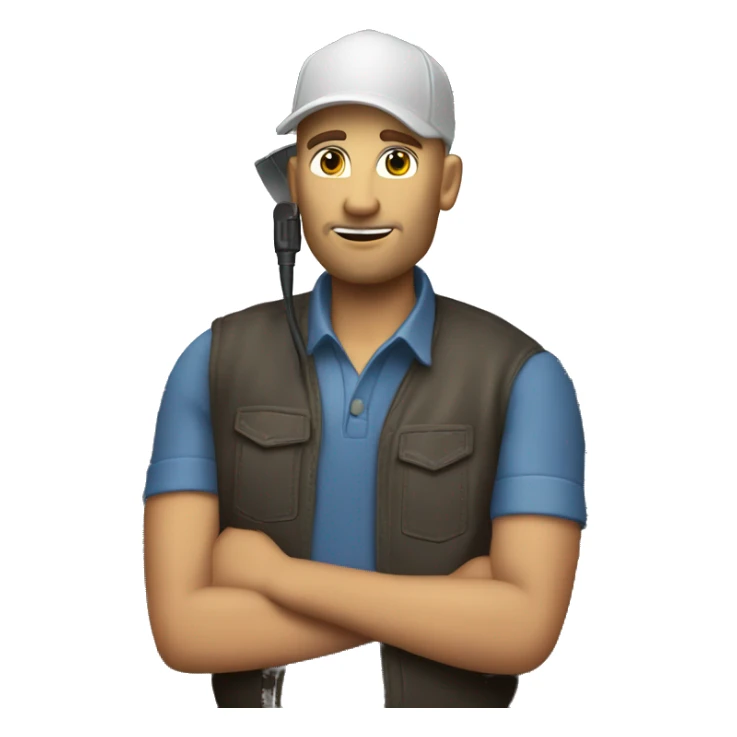 White trucker smoker talking on walkie talkie sticker