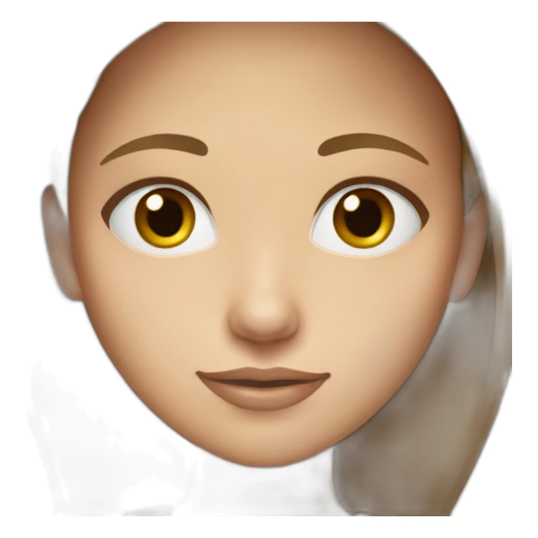 young girl long straight light brown hair, grey eyes sticker