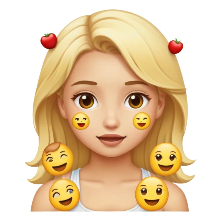 blonde white girl with nutrition emojis around her sticker