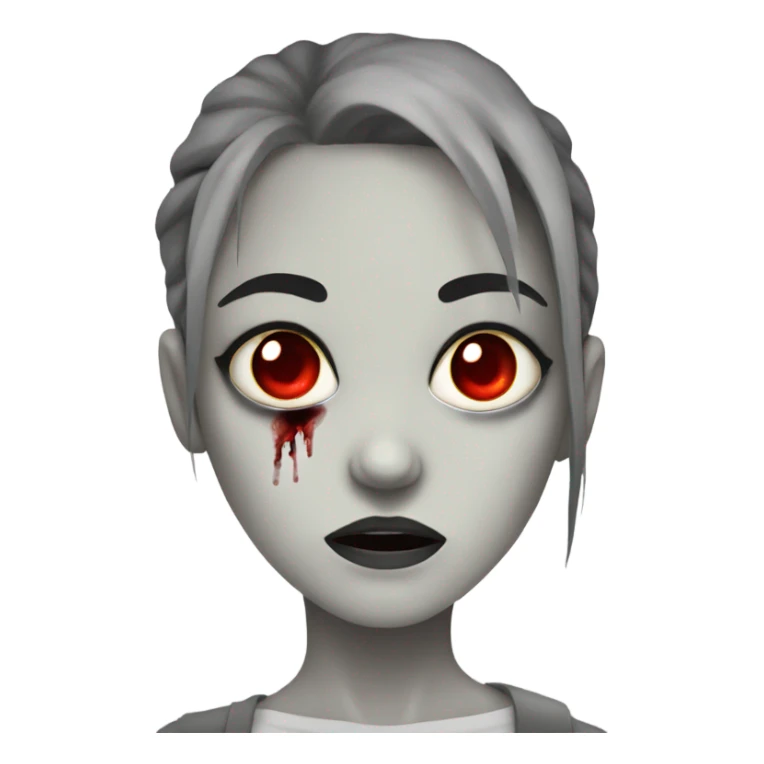 zombie girl bloodshot eyes sticker