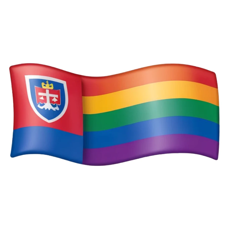 A slovak flag combined with a gay flag sticker