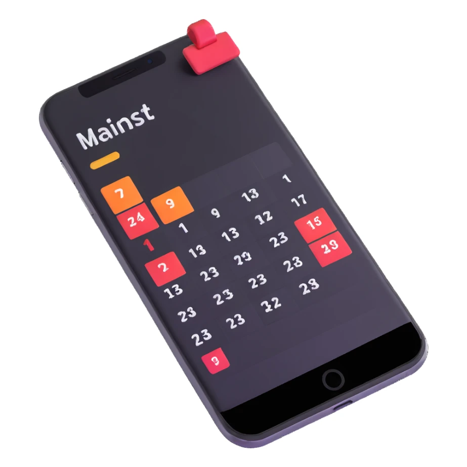organization app on smartphone with calendar and to-do list sticker