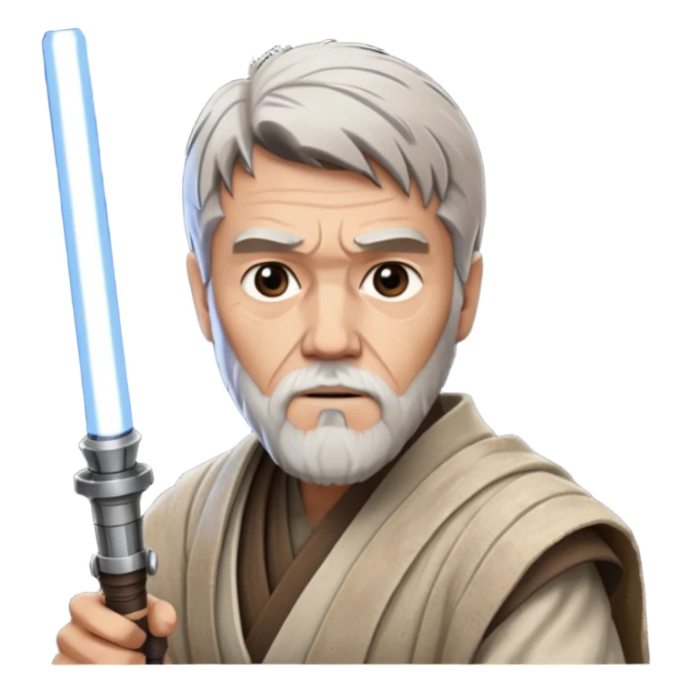star wars master kenobi with one lightsaber sticker