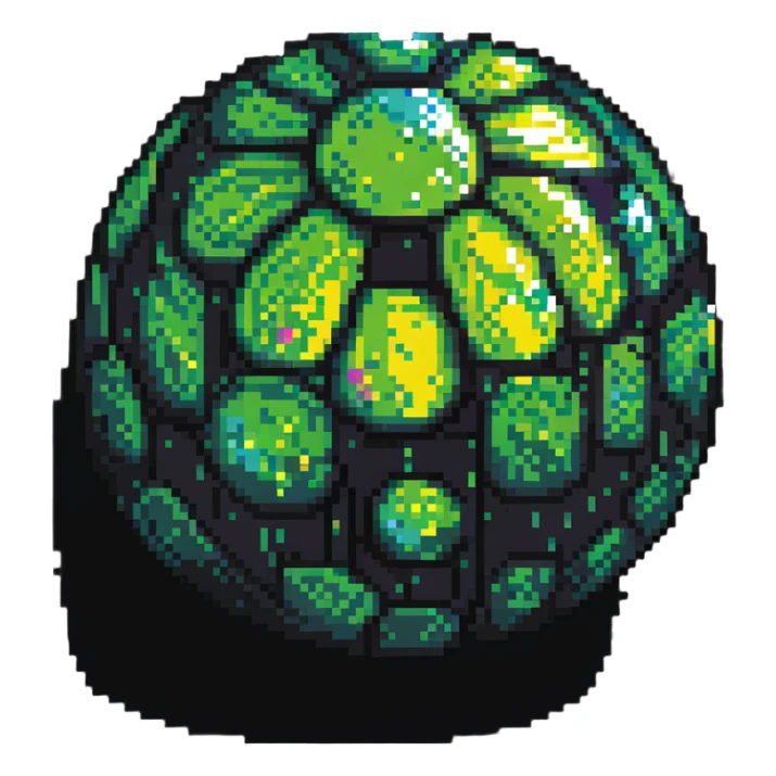 slime disco ball, pixel art style, sparkly highlights sticker