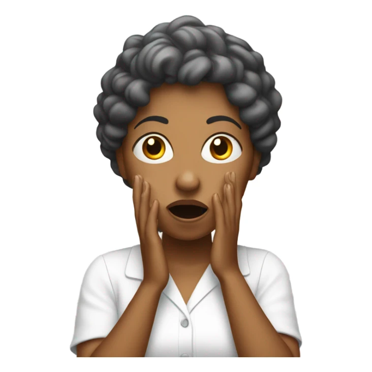 shocked woman hands up white shoes sticker