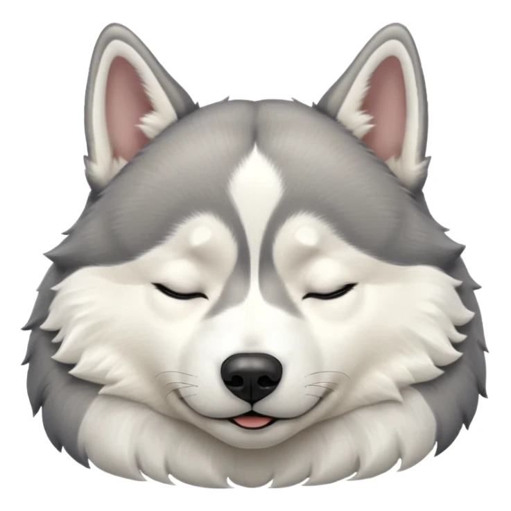 full size husky dog sleeping with eyes closed  sticker