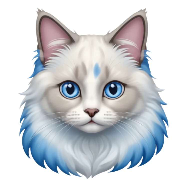 ragdoll, blue eyes, blue bi color sticker