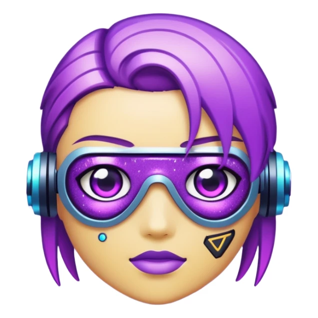 glitter music purple cyberpunk sticker