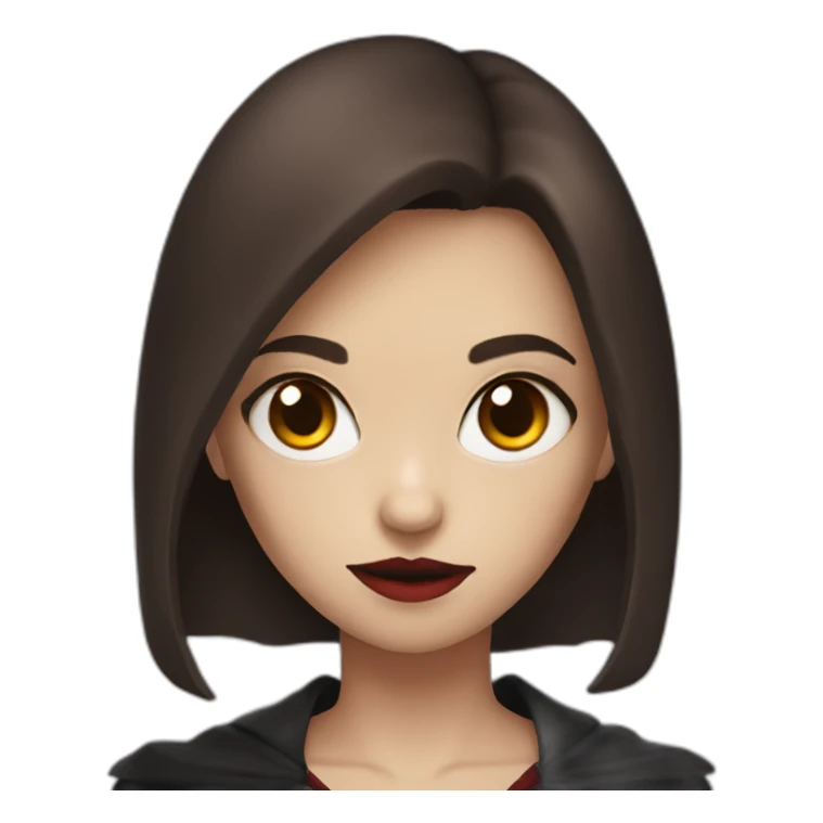 vampire girl with very short brown hair, stars on her eyes sticker