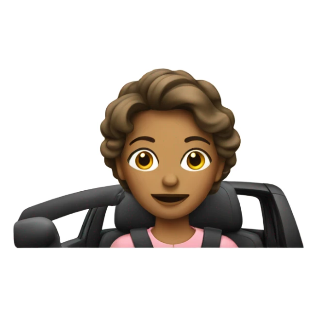 Lady driving car sticker