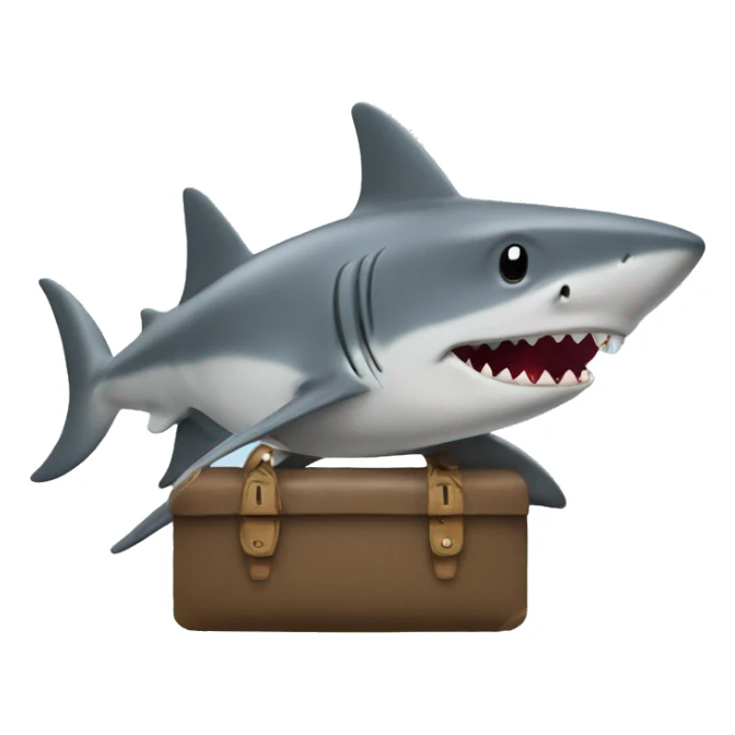 sharky with a hat , on his way to work sticker