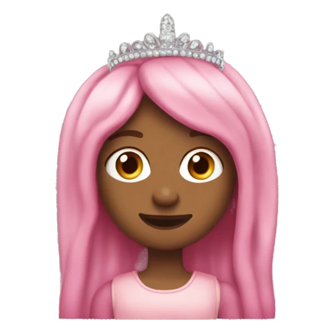 A singular pinto bean colored pink and wearing a tiara sticker