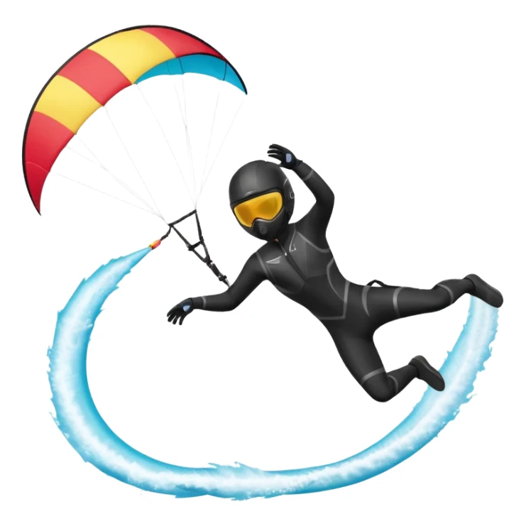 Kitermanc traje neopreno negro y casco negro, haciendo un down loop sticker