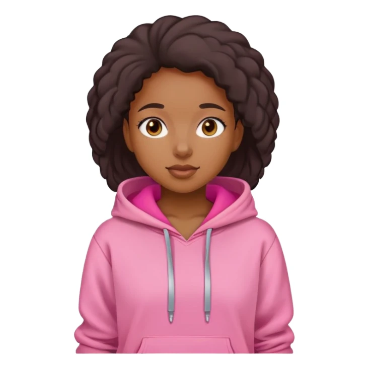 Black girl wearing pink hoodie sticker