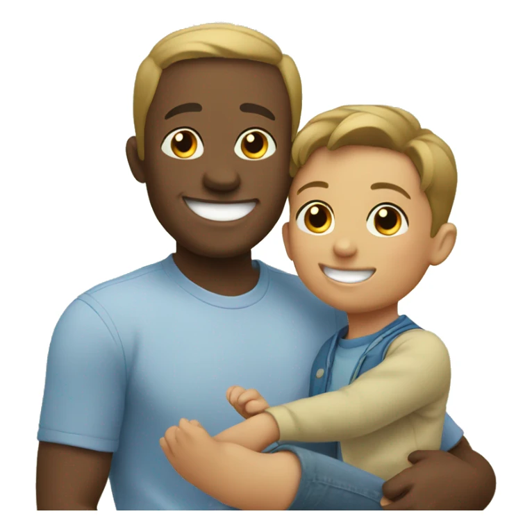 family moment with smiling little boy sticker