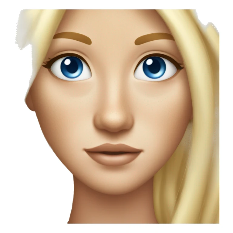 Pretty blonde long hair blue eyes freckles sticker