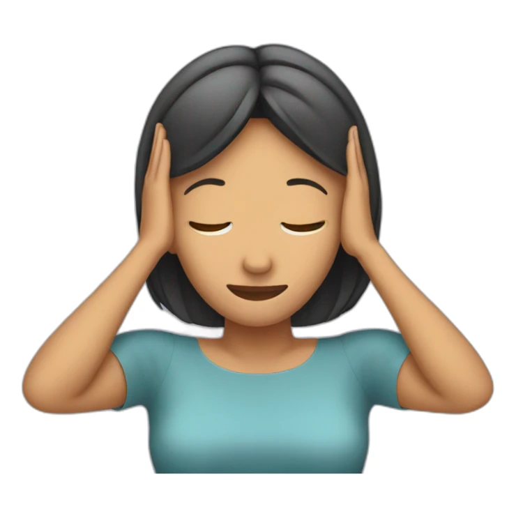 woman who is covering her ears sticker