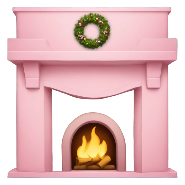 baby pink Christmas fire place sticker