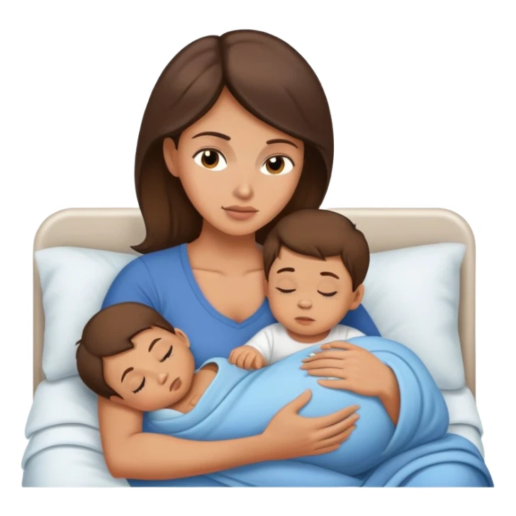 Light brunette fit mom forcing baby boy to go to sleep sticker