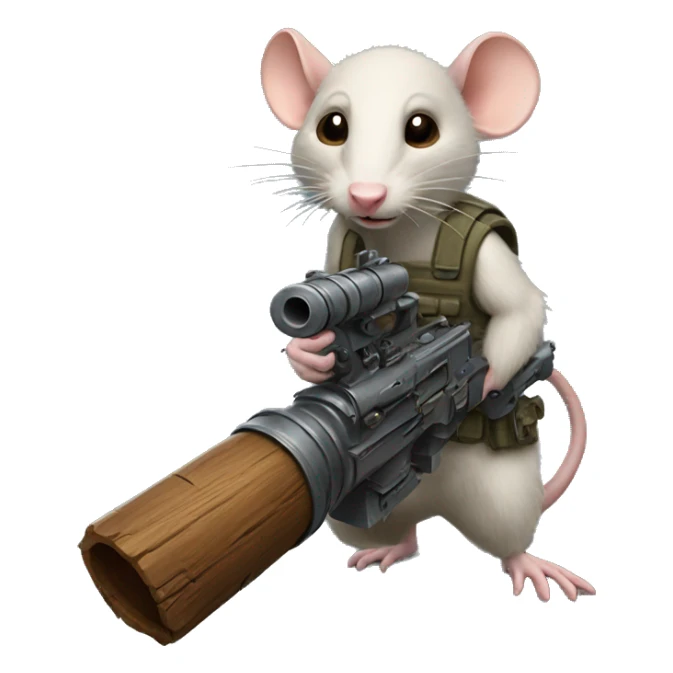 Rat with M134 minigun made of wood and metal  sticker