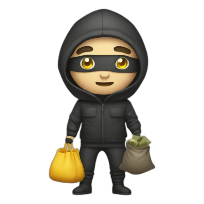 Thief with a bag of money sticker