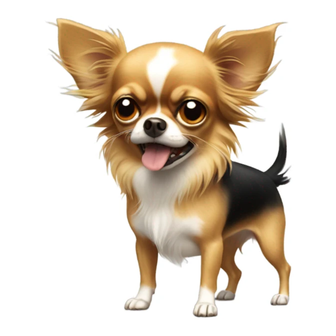 rude chihuahua with long hair sticker