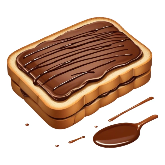 slice of bread with with a squeeze of nutella sauce on top sticker
