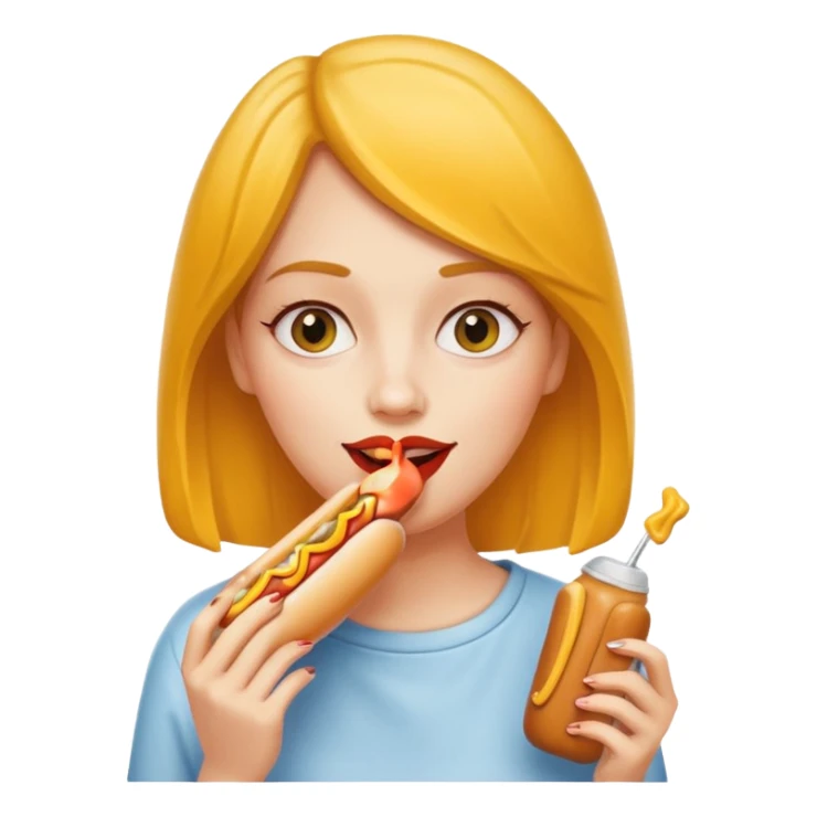 woman eating hot dog  sticker
