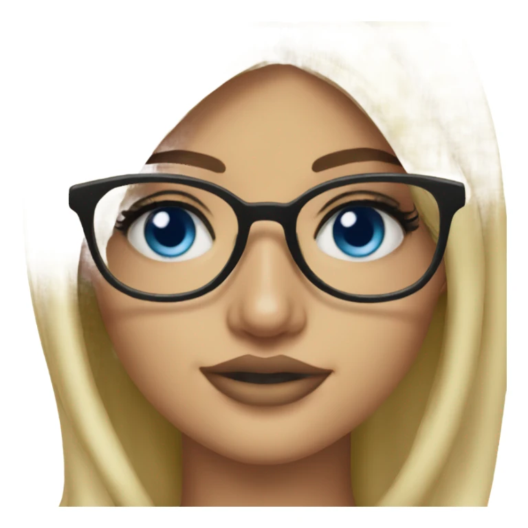 Blonde Kylie Jenner blue eyes wearing glasses  sticker