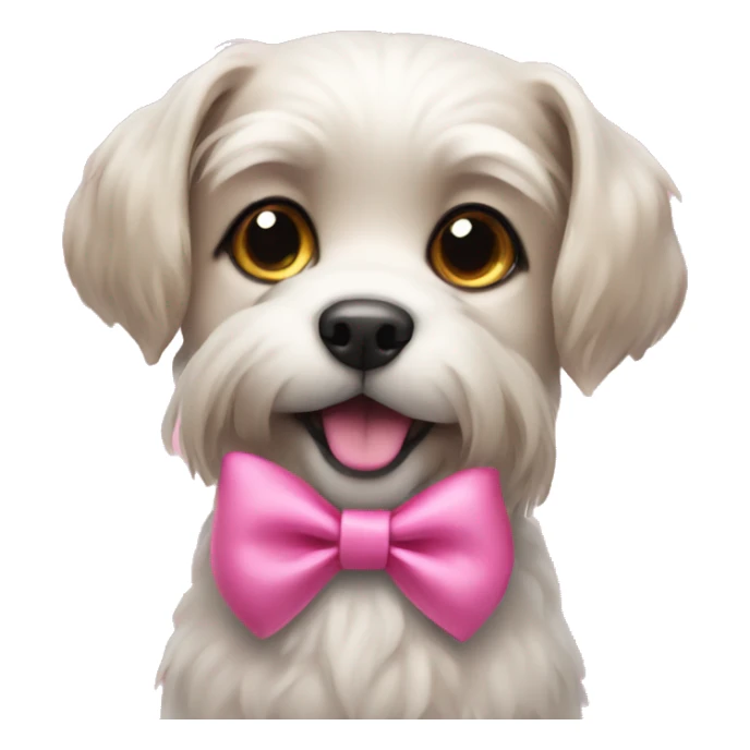 Dog with a pink bow sticker