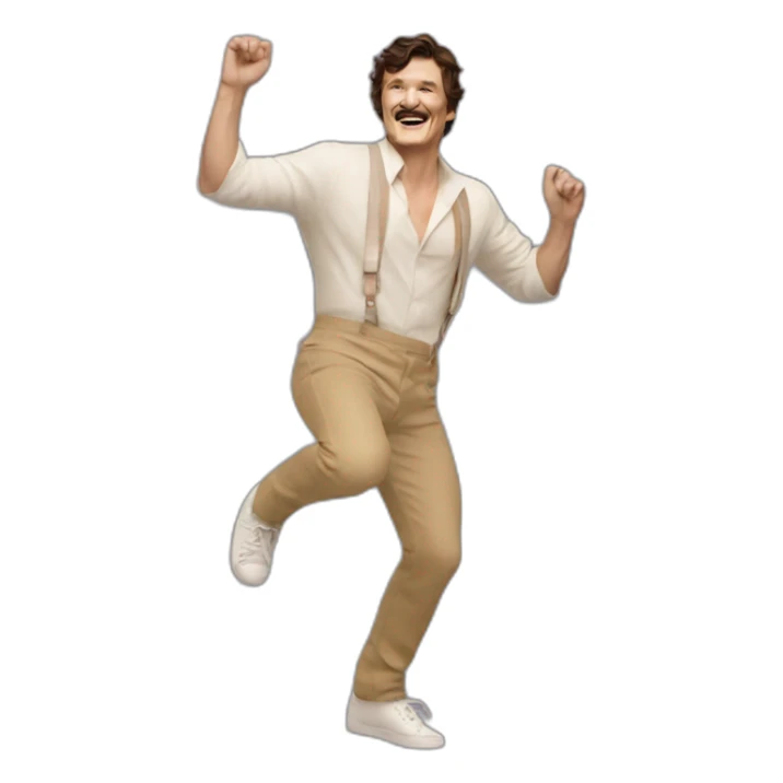 Pedro Pascal bailando en movimiento sticker