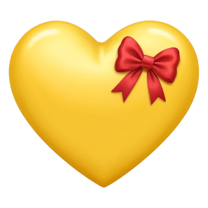 light yellow heart with a little bow at the top right corner  sticker