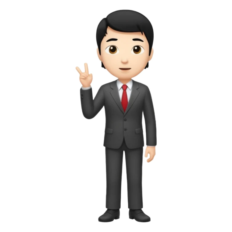 one tall, lean, business man talking, black hair, asian sticker
