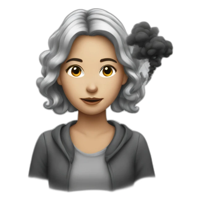 girl with smoke sticker