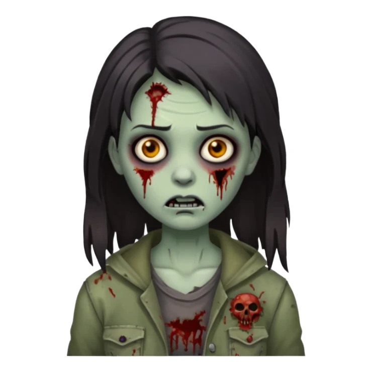 girl zombie with dark hair sticker