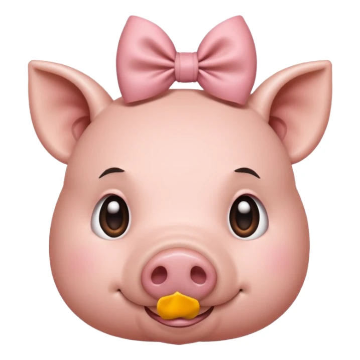 Pig that has a bow on its head that is side eyeing you sticker