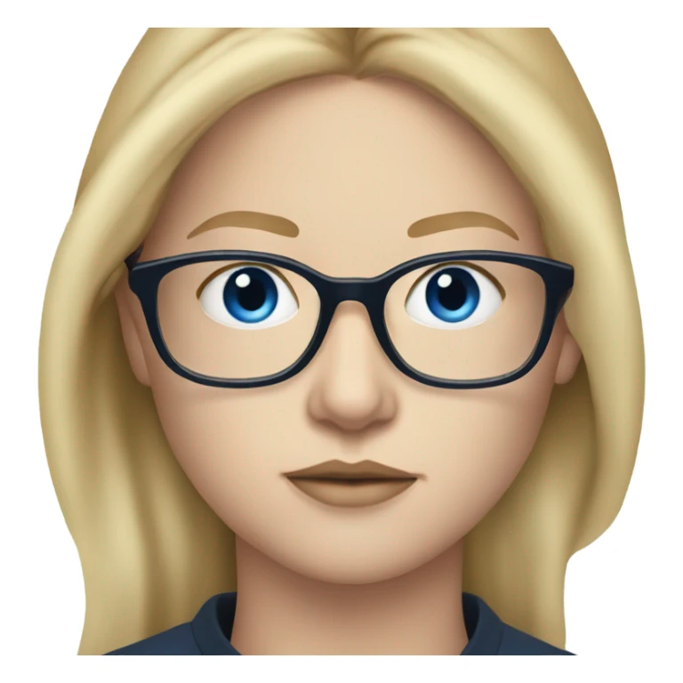 anna delvey blonde, blue eyes wearing glasses  sticker