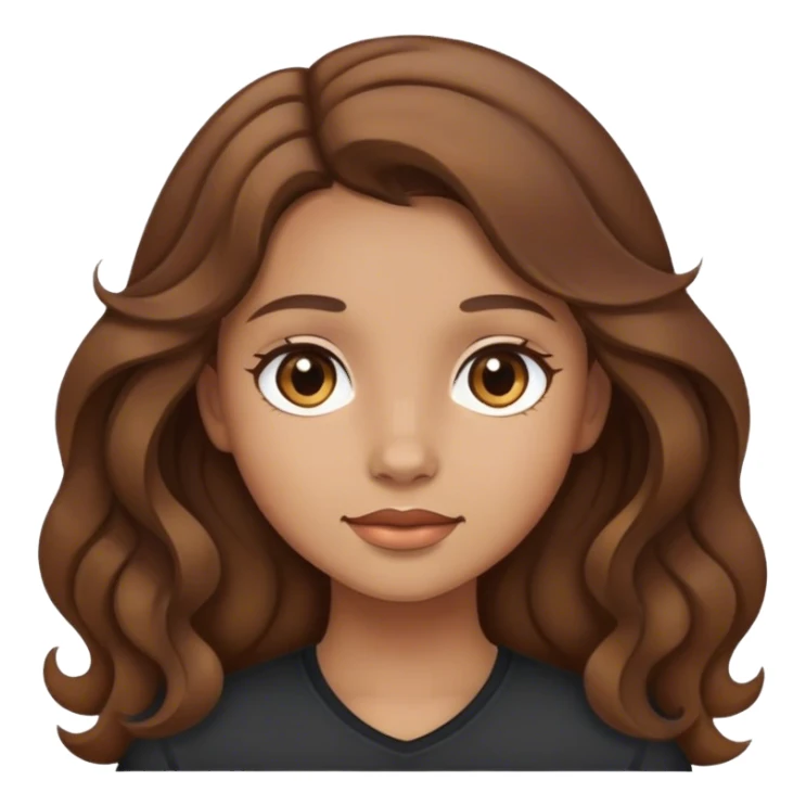 Light tan skin and wavy brown hair ,girl pretty, sticker