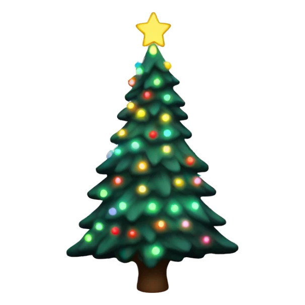 aesthetic christmas tree with glowing lights sticker