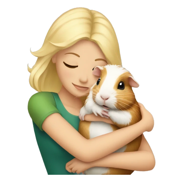 Blonde Woman hugging a guineapig sticker