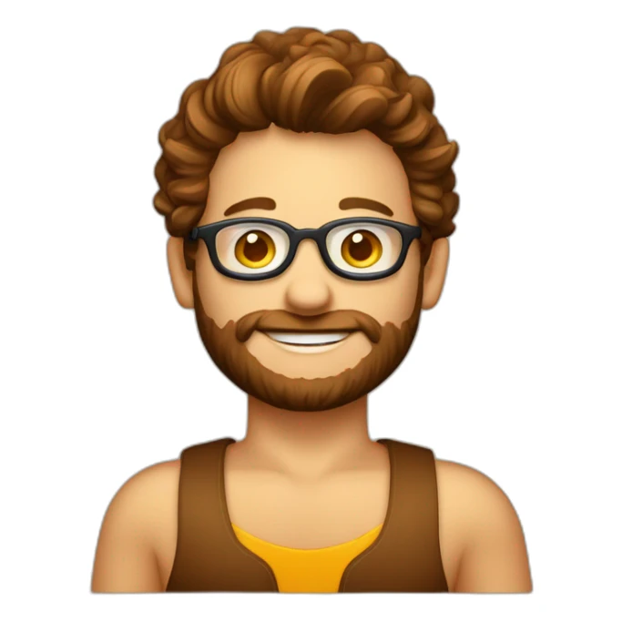 Een jongen met bruin plat haar en een zonnebril sticker