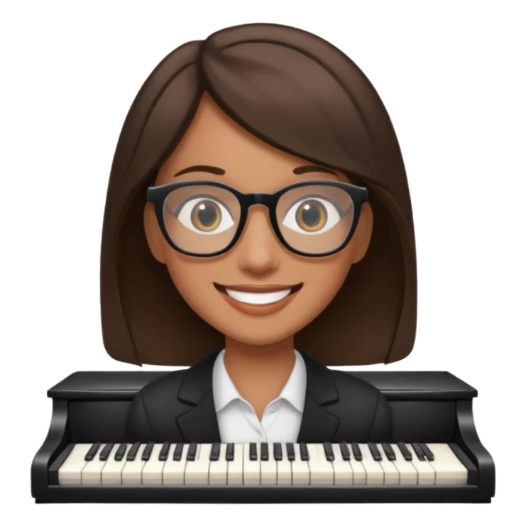 Brunette  and glassespianists sticker