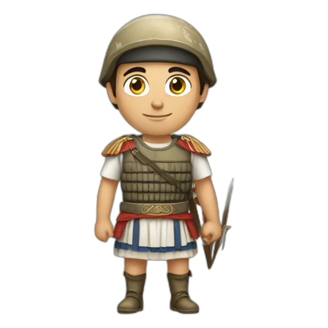 Greek soldier in traditional clothes sticker