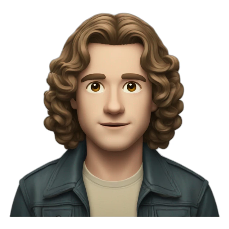 Eddie Munson Joseph Quinn with curled long hair stranger things sticker