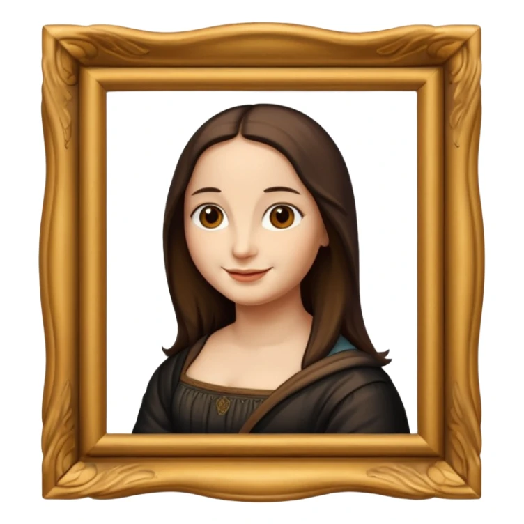 Mona Lisa inside of a picture frame  sticker