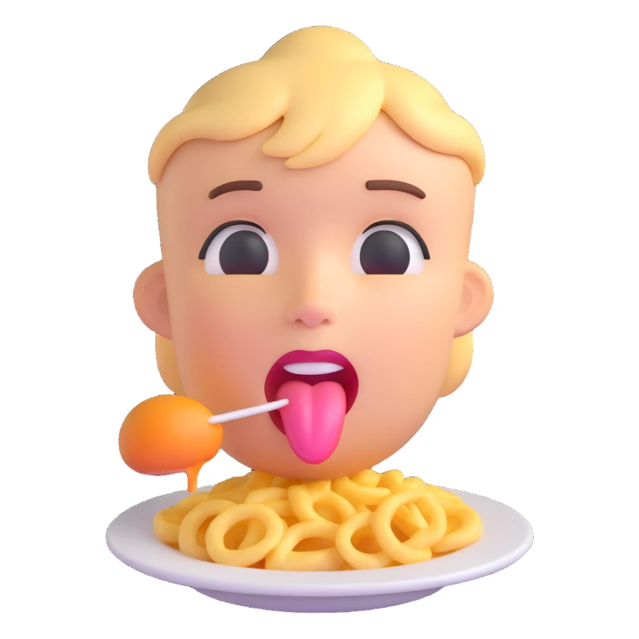 delighted face with tongue out tasting delicious food sticker