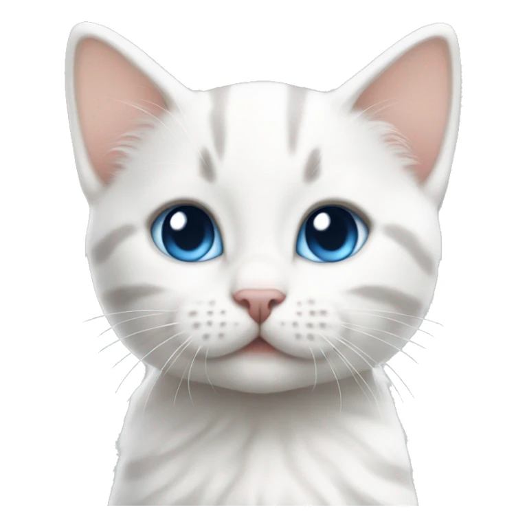 Blue eyed white kitten w gray stripes  sticker