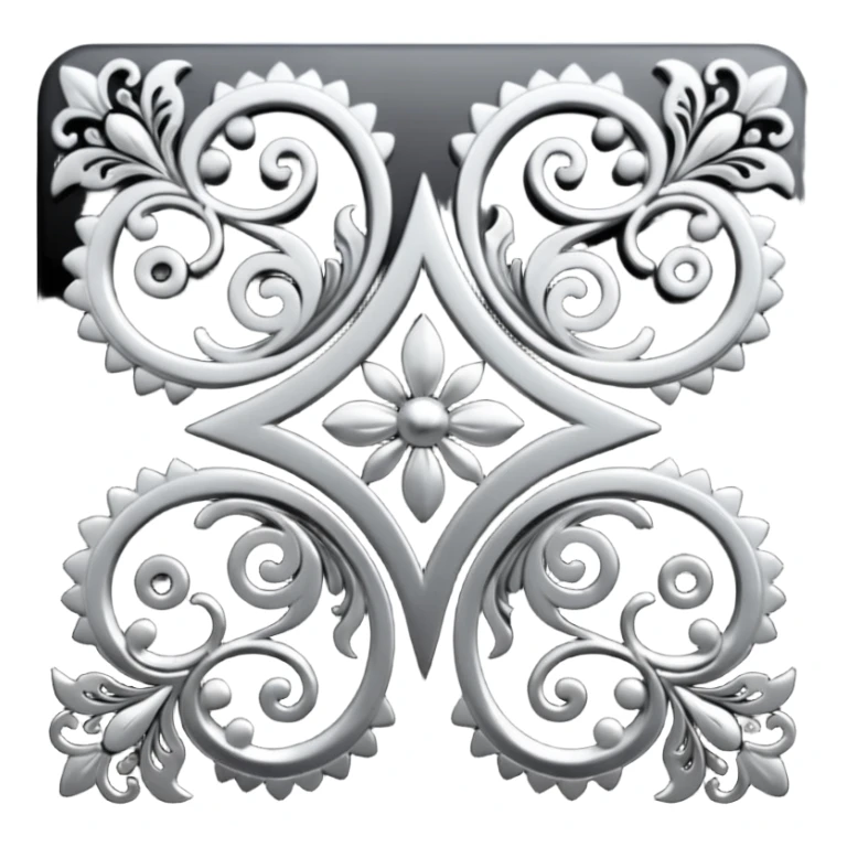 Black and silver filigree page corner, 3D, extremely detailed design sticker
